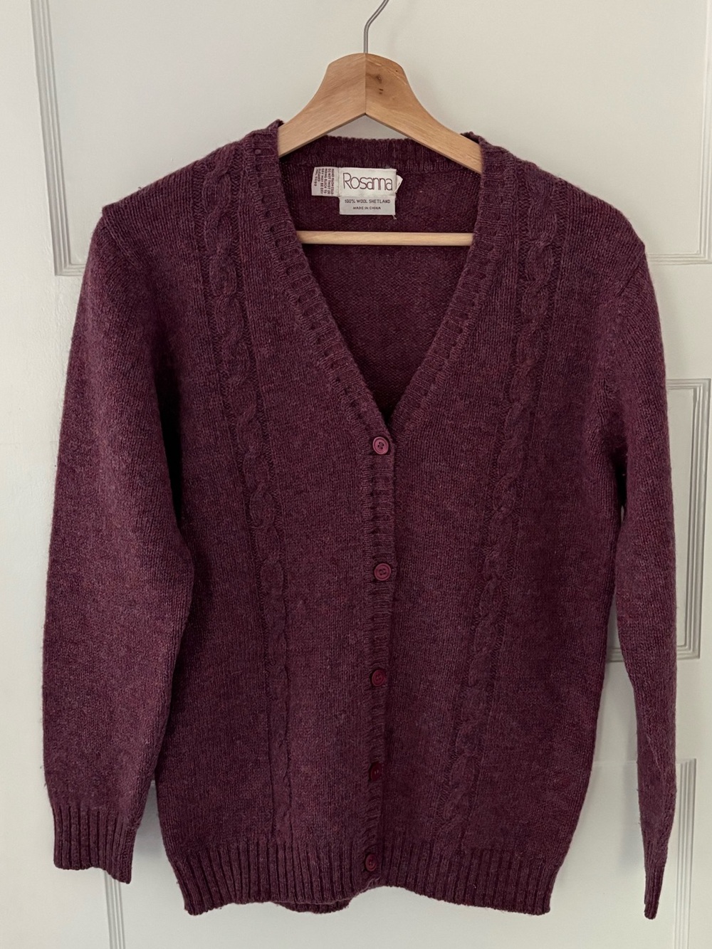 Vintage lavender wool cardigan M